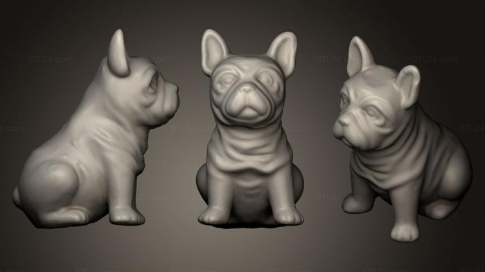 Animal figurines (Bulldog Statue, STKJ_0496) 3D models for cnc